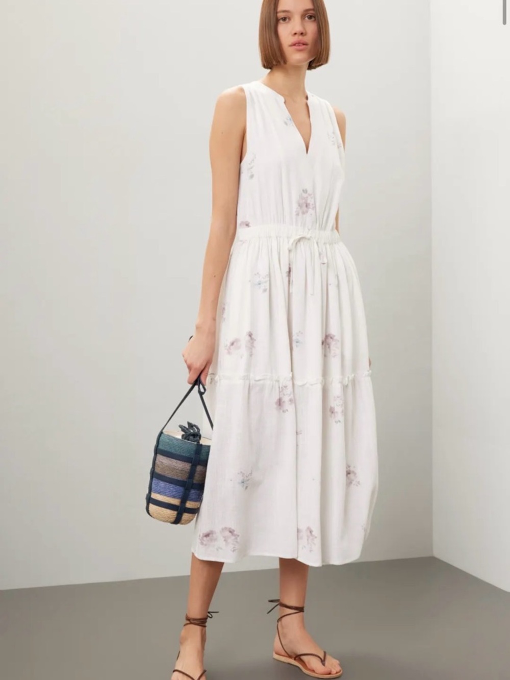 🌸 4 for $30 *flaw Splendid White Sleeveless Floral Midi Dress
